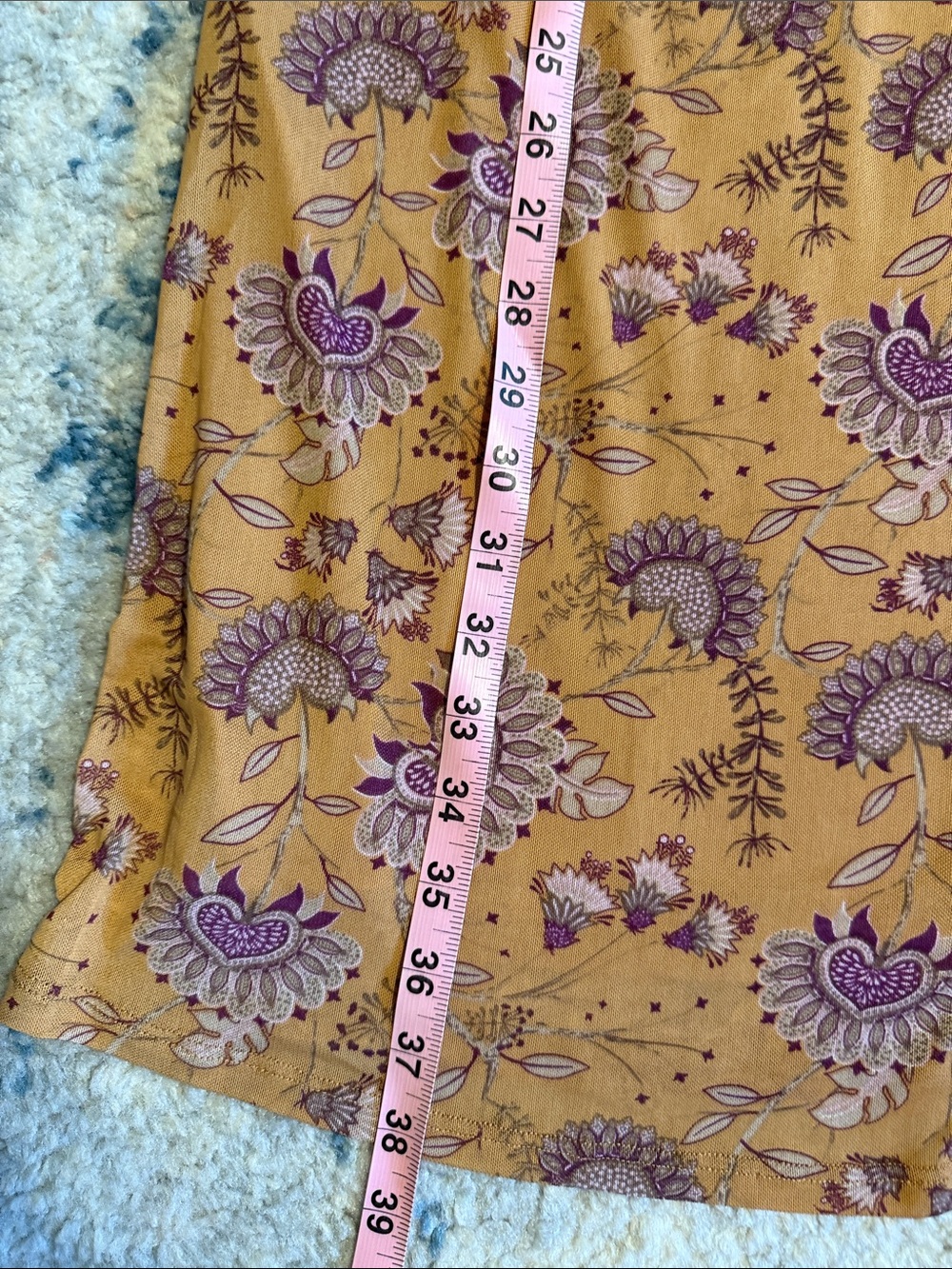 House of Harlow 1960 Mustard Floral Ruched Maxi Skirt - Picture 9 of 9
